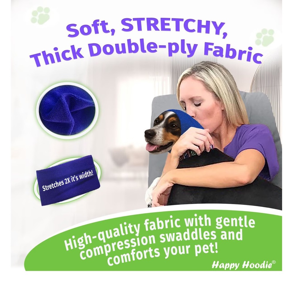 Purple Happy Hoodie Calming Band for Dogs & Cats - Picture 4 of 8